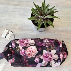 NWT Dark Floral Nylon Travel Toiletry Bag
